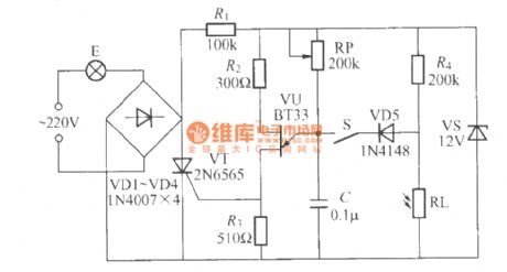 The thyristor dimmer light circuit with stabilizing light function( 2 )