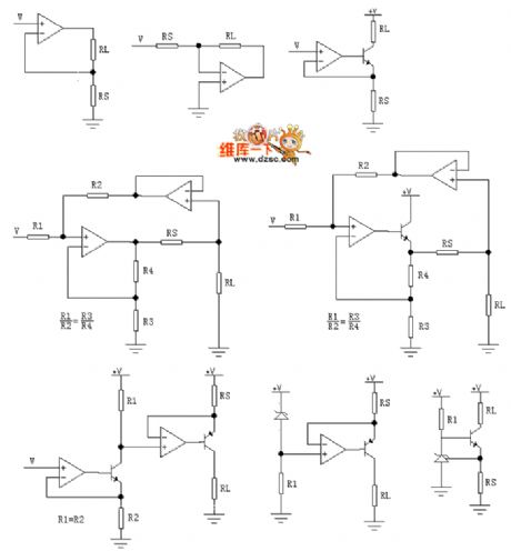 Several vi transformation and constant current source circuits