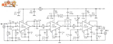 600MHz low -power broadband amplifier circuit diagram