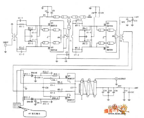 High-power RF pulse power amplifier circuit diagram