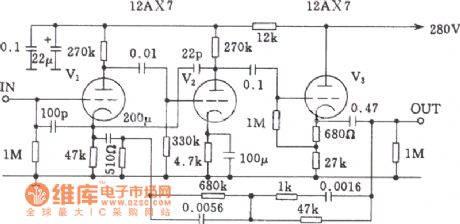 The preamp balanced amplifier circuit of Mamn-7 tube