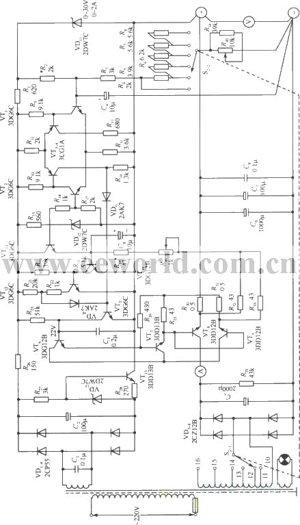 0V to 30V﹑2A Constant-current regulated voltage power supply circuit
