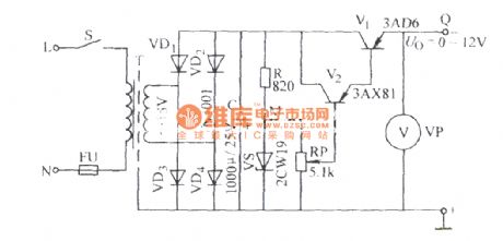 0V to 12V adjustable regulated voltage circuit