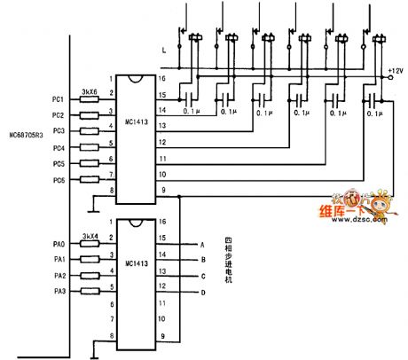 Drive circuit diagram of SCM on the air-condition remote control