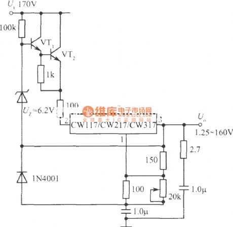 1.25V to 160V Adjustable integrated regulated power supply