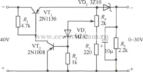 0V to 30V Simple regulated voltage power supply circuit