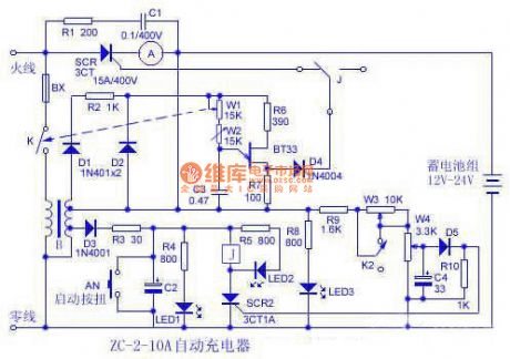 10A Auto battery charger circuit diagram