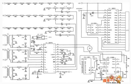 The circuit diagram of electric energy meter with ADE7752