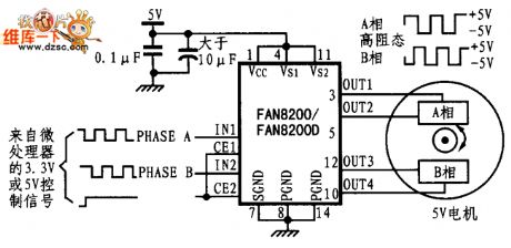 Based on FAN8200/FAN8200D Biphase Motor Drive Circuit Diagram