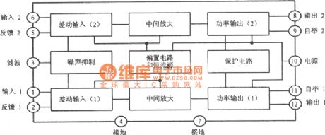 TA7240AP Internal Circuit Block Diagram and Main Parameters Schematic