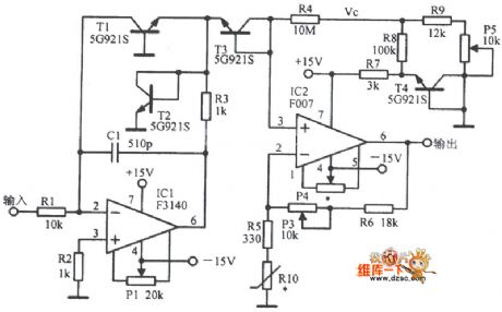 The circuit diagram of log amplifier