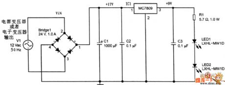 LED drive circuit diagram with linear regulator