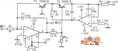Logarithmic amplifier with temperature compensation circuit