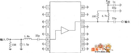 1930~1990MHz narrowband linear amplification circuit composed of RF2320