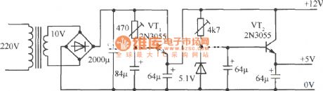 12V、5V Twin channel regulated voltage power supply circuit