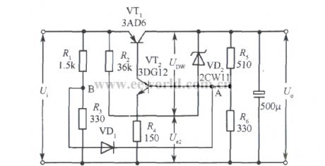 6V Collector output regulated voltage power supply circuit