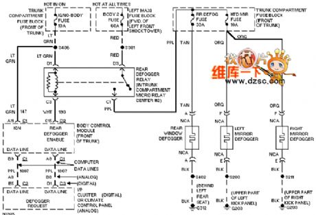 Cadillac deville defogger circuit diagram
