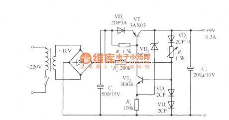 9V Collector output regulated voltage power supply circuit