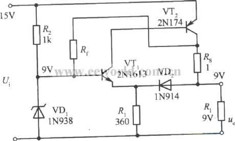 9V Zero impedance regulated power supply circuit