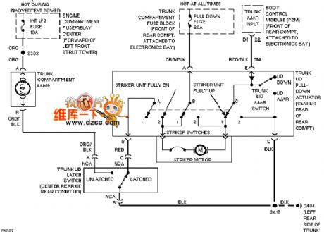 Cadillac deville boot locking circuit diagram