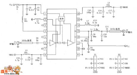 380MHz linear amplifier circuit composed of RF2175