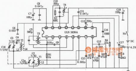 Radio circuit using chip UIaN3839A