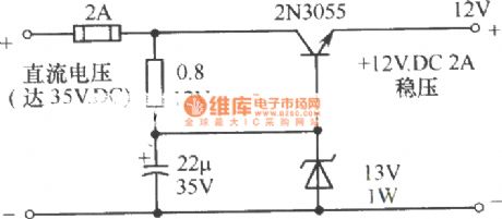 12V Voltage stabilizer simple circuit No.2
