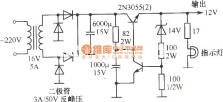 12V Voltage stabilizer simple circuit No.3