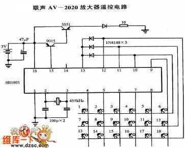 United sound AV-2020 amplifier remote control circuit