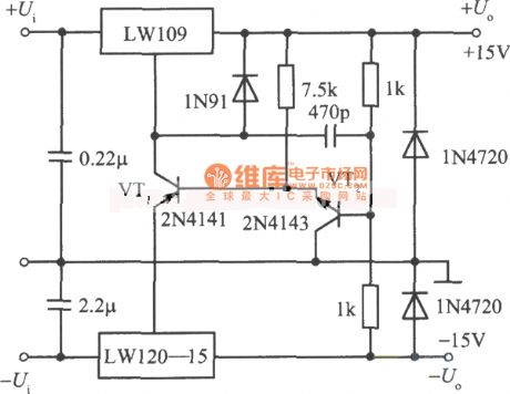 ±15V Tracking Regulator Power Supply Circuit Diagram 1