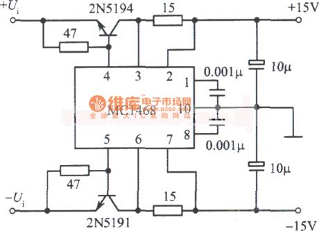 ±15V Tracking regulator power supply circuit diagram 3