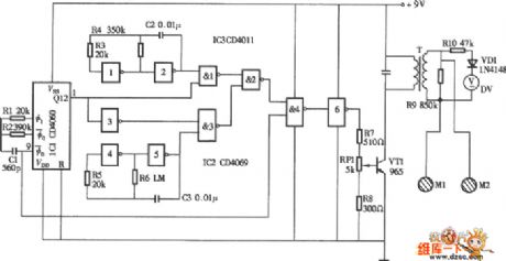 The elementary diagram of electronic biological wave physical circuit