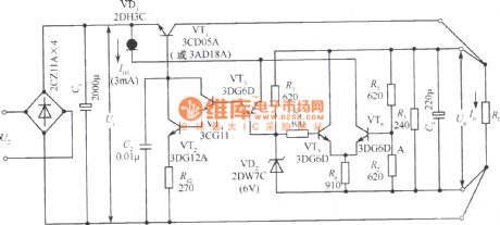 12V collector output regulated voltage power supply circuit No.3