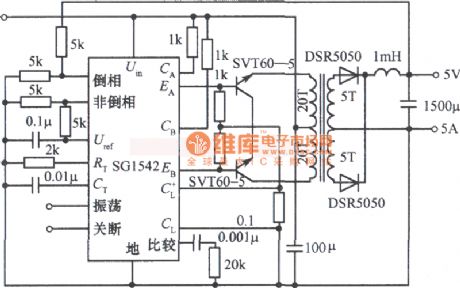 5V、5A Switching Regulators Power Circuit Diagram