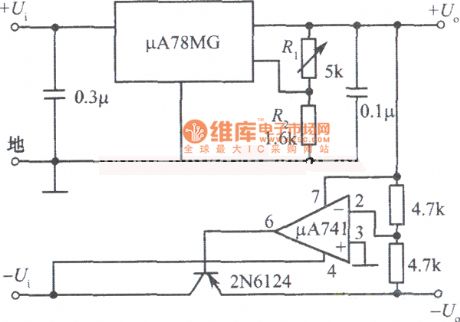 ±5--±20V Driven tracking regulator power supply circuit diagram