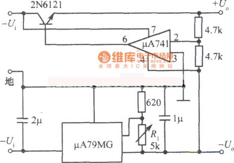 ±5--±20V Driven tracking power supply circuit diagram