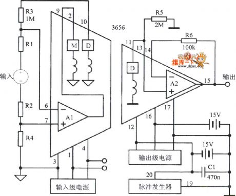 Isolation amplifier circuit with folating signal source differential input