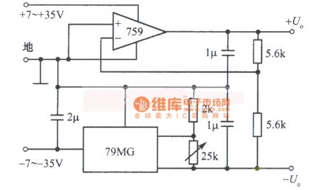 Double tracking fixed power supply circuit diagram