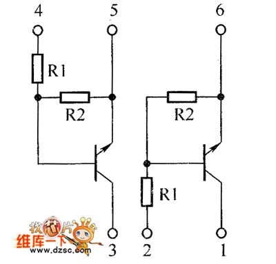 Crystal triode IMH5A、IMH6A inside circuit diagram