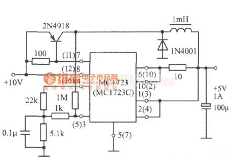 5V、1A Switch fixed power supply circuit diagram