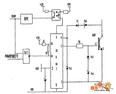 Switching tube drive circuit diagram composed of EXB 841