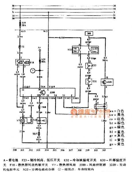 Jetta electromagnetic clutch pressure switch, radiator fan 5V motor circuit