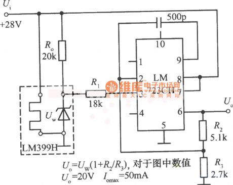 High temperature resistance regulated voltage power supply circuit diagram