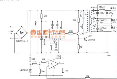 Multiple Output Switch Regulators Voltage Power Supply Circuit Diagram
