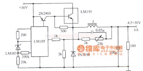 4.5--30V Variable switch regulators voltage circuit diagram