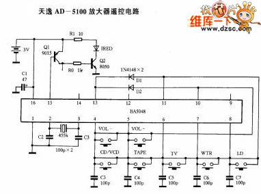 Tianyi AD-5100 amplifier remote control circuit