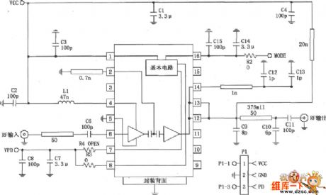 887~924MHz power amplifier circuit consist of RF2152