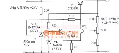 Simple 15V regulators Power Supply Circuit Diagram