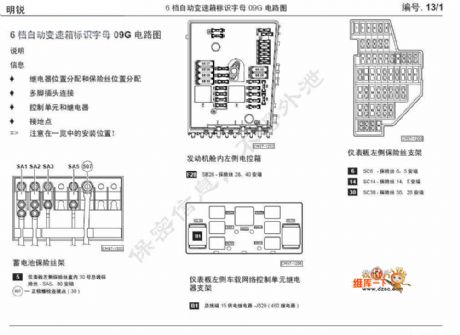 Shanghai Volkswagen Skoda Octavia 09G 6-gear automatic transmission circuit diagram