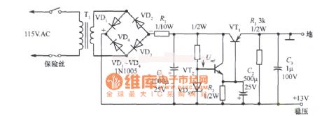 13V、2A simple steady voltage power supply circuit diagram